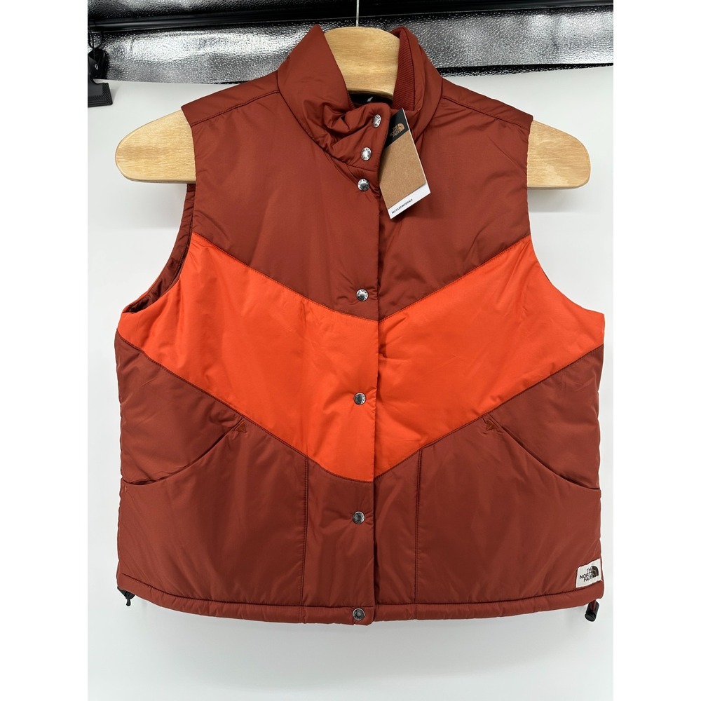 NWT North Face Women's Sylvester Vest - Size XXL - Brandy Brown & Orange